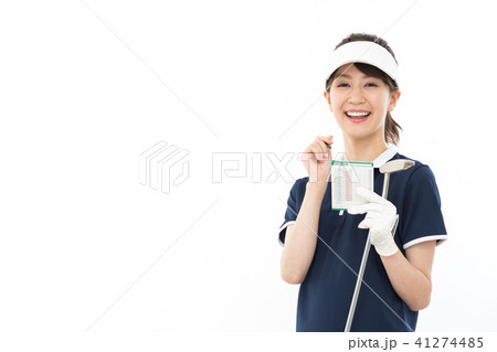 若い女性　ゴルフ　 41274485