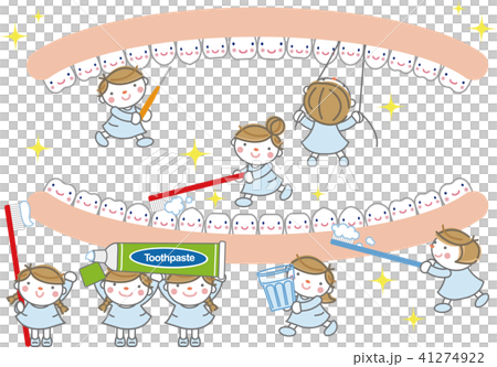 歯科26_歯磨き 8人の女の子 歯科26_歯磨き 8人の女の子 41274922