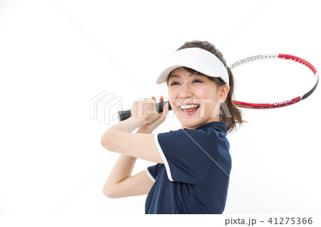 若い女性　テニス 41275366