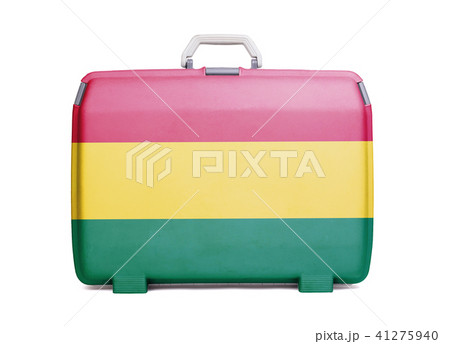 Used plastic suitcase with stains and scratches Used plastic suitcase with stains and scratches 41275940