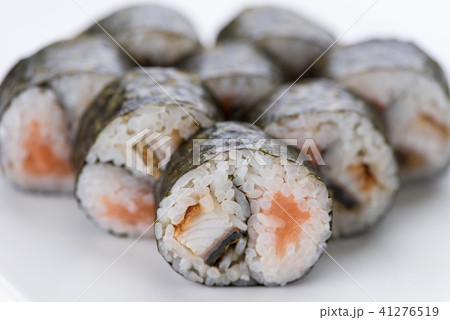 Japanese food restaurant, sushi maki gunkan roll plate or platter set. Sushi set and composition 41276519