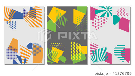 Colorful trendy geometric flat elements of pattern 41276709