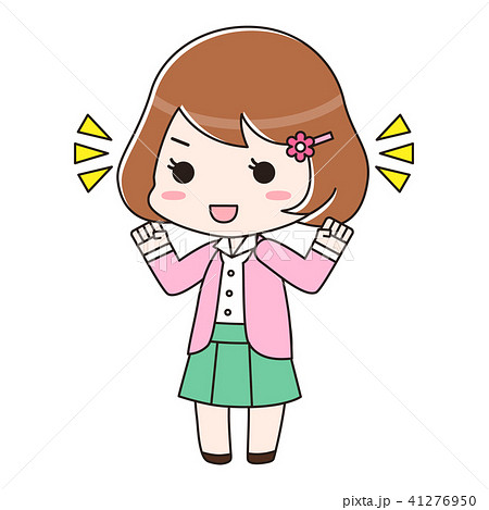 オフィスカジュアル 女性 やる気 元気のイラスト素材 オフィスカジュアル 女性 やる気 元気のイラスト素材