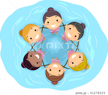 Stickman Kids Girls Synchronized Swimming Team 41278325