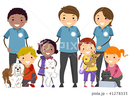 Stickman Kids Animal Shelter Pets Illustration 41278335