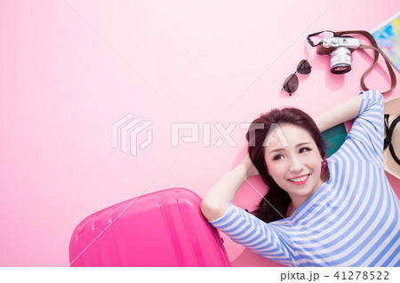 woman smile happily on floor woman smile happily on floor 41278522