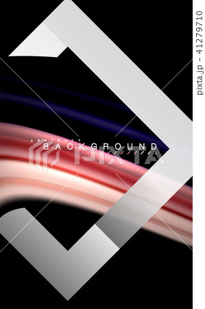 Rainbow fluid colors wave and metallic geometric shape 41279710