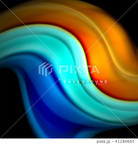 Fluid mixing colors vector wave abstract background design. Colorful mesh waves Fluid mixing colors vector wave abstract background design. Colorful mesh waves 41280605