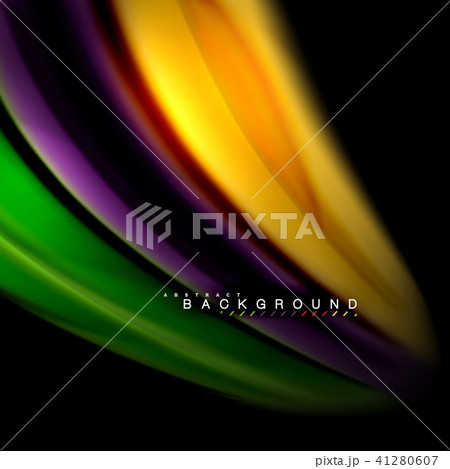 Fluid mixing colors vector wave abstract background design. Colorful mesh waves 41280607