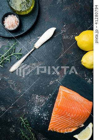 Fresh raw salmon filet Fresh raw salmon filet 41280794