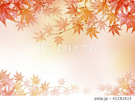 秋 紅葉 背景 水彩 イラストのイラスト素材