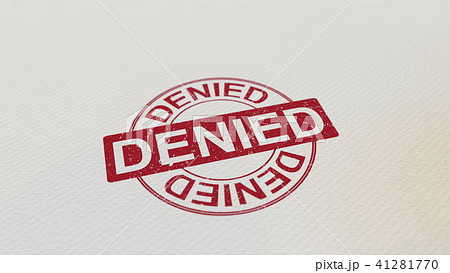 DENIED stamp red print on the paper. 3D rendering DENIED stamp red print on the paper. 3D rendering 41281770