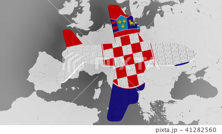 Airplane puzzle featuring flag of Croatia against the world map. Croatian tourism conceptual 3D Airplane puzzle featuring flag of Croatia against the world map. Croatian tourism conceptual 3D 41282560