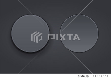 Black plastic buttons. 3d round signs 41284273