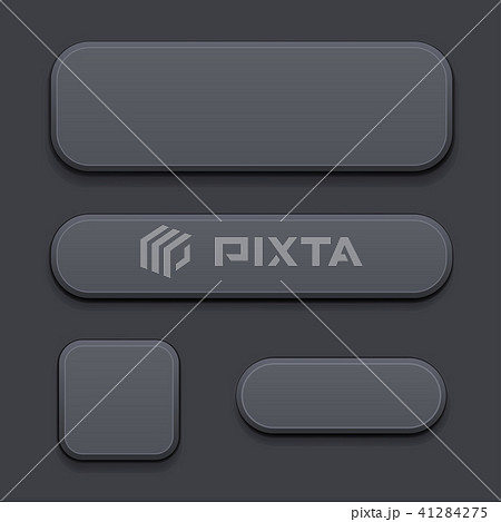 Black plastic buttons set. 3d signs 41284275