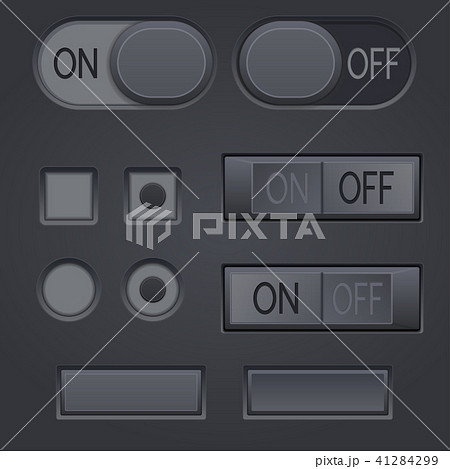 Black interface buttons. 3d set of icons 41284299