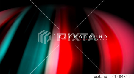 Abstract wave lines fluid rainbow style color stripes on black background. Artistic illustration for 41284319