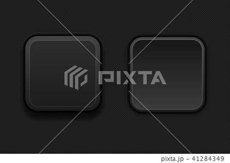 Black plastic buttons. 3d square signs Black plastic buttons. 3d square signs 41284349