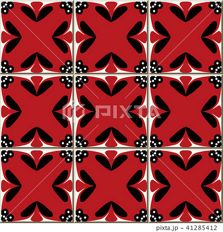 Ceramic tile vintage retro style pattern 41285412