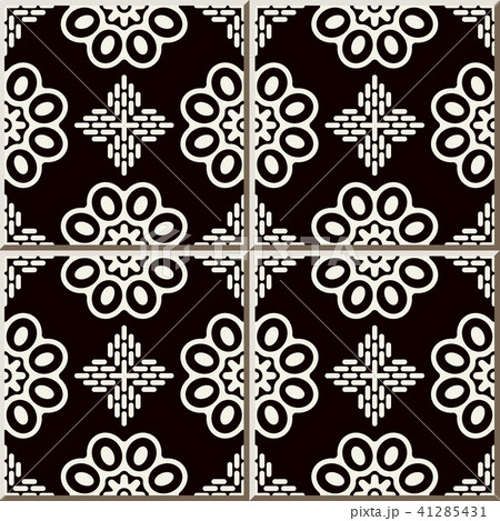 Ceramic tile vintage retro style pattern 41285431
