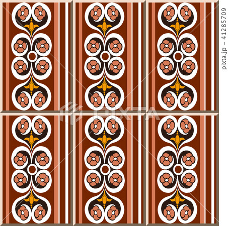 Ceramic tile vintage retro style pattern 41285709
