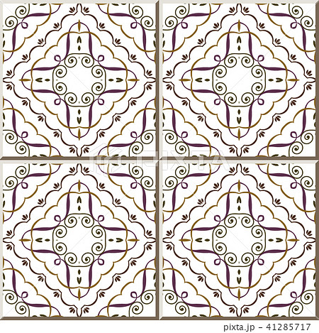 Ceramic tile vintage retro style pattern 41285717