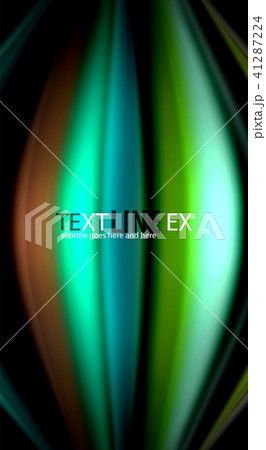 Abstract wave lines fluid rainbow style color stripes on black background. Artistic illustration for 41287224