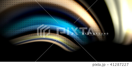 Multicolored wave lines on black background design Multicolored wave lines on black background design 41287227