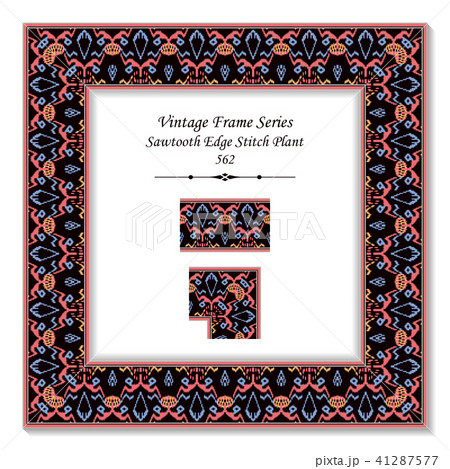 Vintage square 3D frame retro oriental pattern Vintage square 3D frame retro oriental pattern 41287577