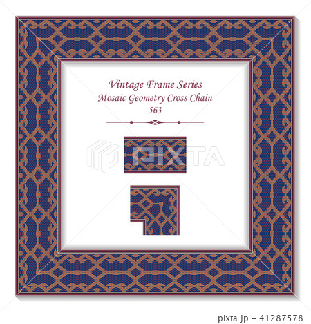 Vintage square 3D frame retro oriental pattern 41287578