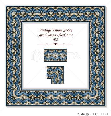 Vintage square 3D frame retro oriental pattern Vintage square 3D frame retro oriental pattern 41287774