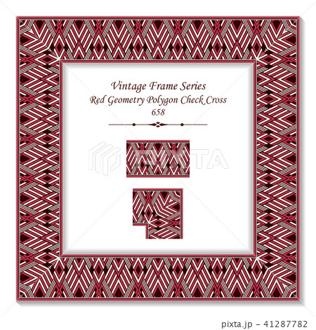 Vintage square 3D frame retro oriental pattern 41287782