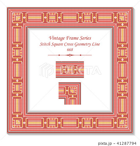 Vintage square 3D frame retro oriental pattern Vintage square 3D frame retro oriental pattern 41287794