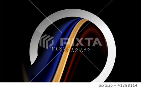 Rainbow fluid colors wave and metallic geometric shape 41288114