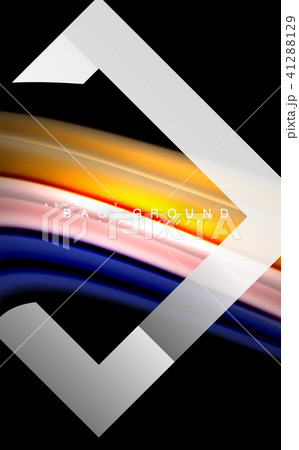 Rainbow fluid colors wave and metallic geometric shape Rainbow fluid colors wave and metallic geometric shape 41288129