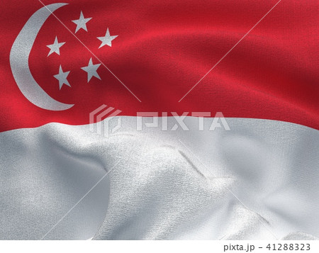 Singapore flag on a fabric basis. Singapore flag on a fabric basis. 41288323