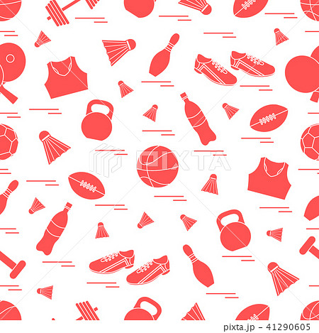 Seamless pattern on the sports theme sports and 41290605