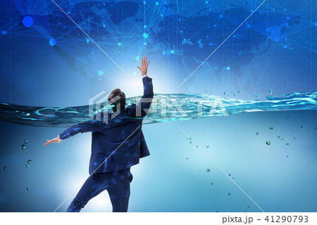 Drowning businessman in insolvency and bankruptcy concept 41290793