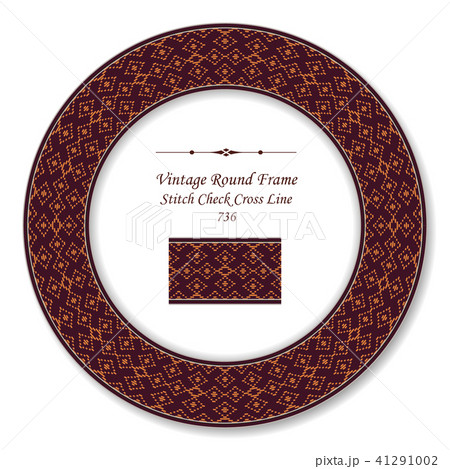 Vintage Round Retro Frame oriental style pattern Vintage Round Retro Frame oriental style pattern 41291002