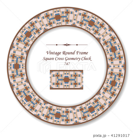 Vintage Round Retro Frame oriental style pattern Vintage Round Retro Frame oriental style pattern 41291017