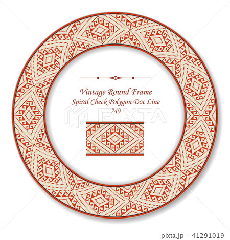 Vintage Round Retro Frame oriental style pattern 41291019