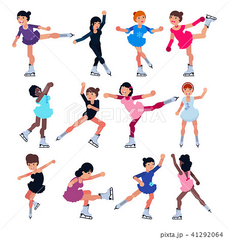 Figure skating vector girl character skates on competition and professional girlie skater Figure skating vector girl character skates on competition and professional girlie skater 41292064