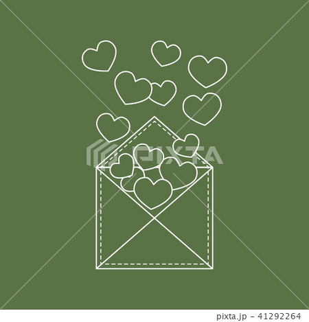 postal envelope with hearts 41292264