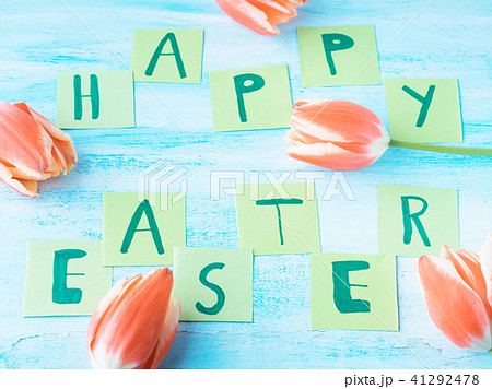 Happy Easter background tulips flowers  41292478