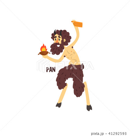 Pan Olympian Greek God, ancient Greece mythology character vector Illustration on a white background Pan Olympian Greek God, ancient Greece mythology character vector Illustration on a white background 41292593