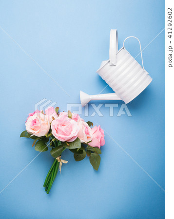 Minimal flat lay with watering concept Minimal flat lay with watering concept 41292602