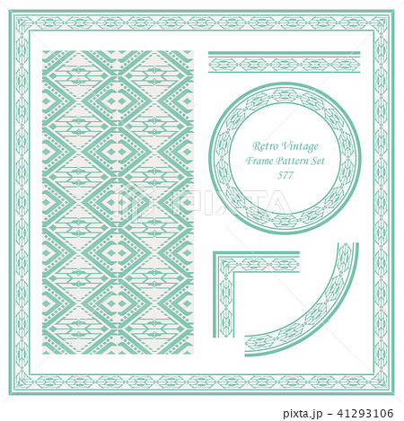 Vintage border seamless pattern background set 41293106