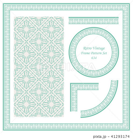Vintage border seamless pattern background set Vintage border seamless pattern background set 41293174