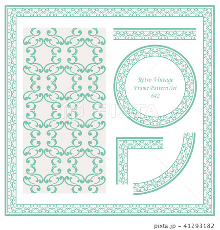 Vintage border seamless pattern background set Vintage border seamless pattern background set 41293182