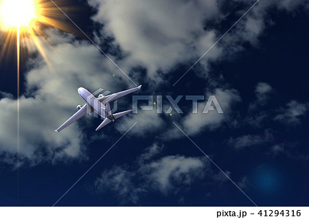 Airplane flying. 3D render Airplane flying. 3D render 41294316